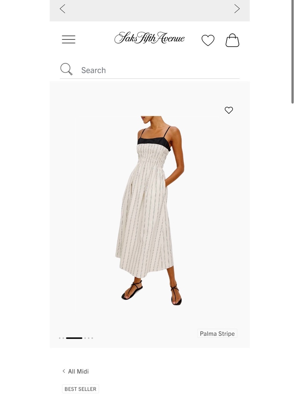 Rails Cream and Black Striped Midi Dress - Picture 4 of 6